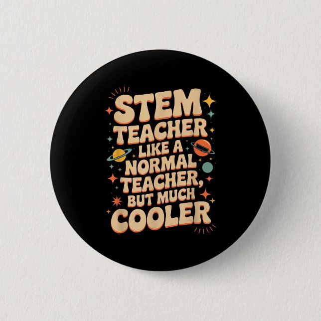 Stem Teacher Definition Funny Science Math Tech Te 6 Cm Round Badge (Front)