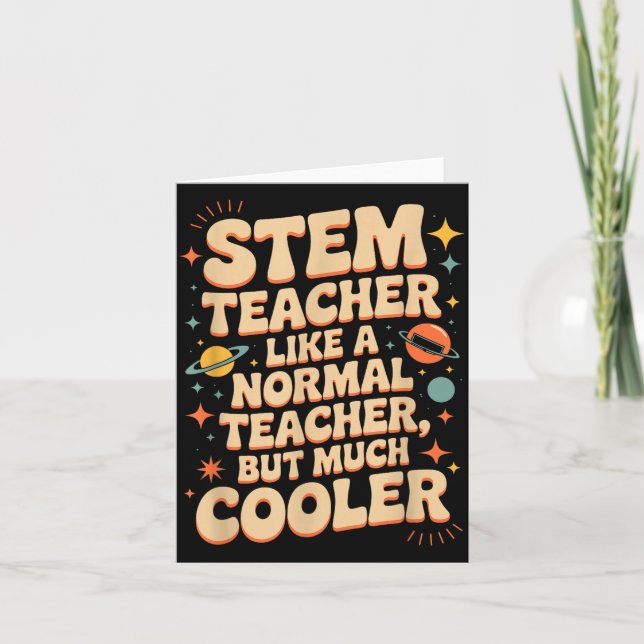 Stem Teacher Definition Funny Science Math Tech Te Card (Front)