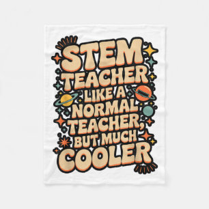 Stem Teacher Definition Funny Science Math Tech Te Fleece Blanket