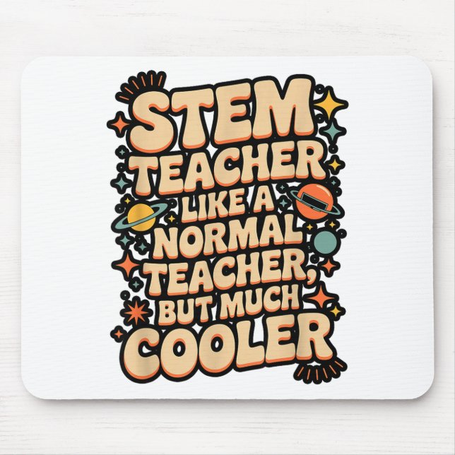 Stem Teacher Definition Funny Science Math Tech Te Mouse Mat (Front)