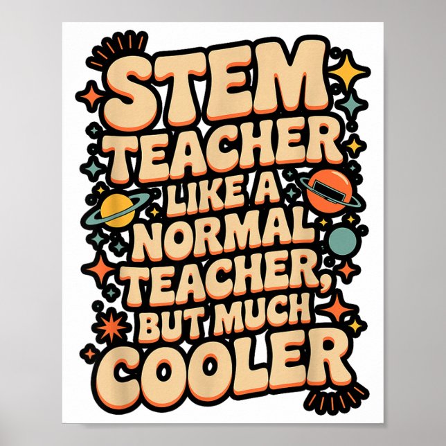 Stem Teacher Definition Funny Science Math Tech Te Poster (Front)