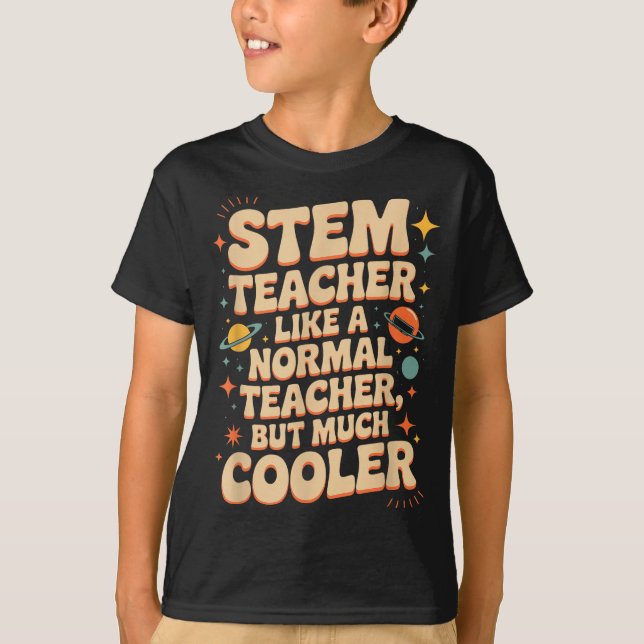 Stem Teacher Definition Funny Science Math Tech Te T-Shirt (Front)