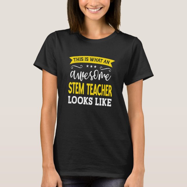 Stem Teacher Job Title Employee Funny Worker Stem  T-Shirt (Front)