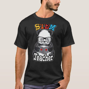 Stem Teacher School Cute Steam Panda T-Shirt