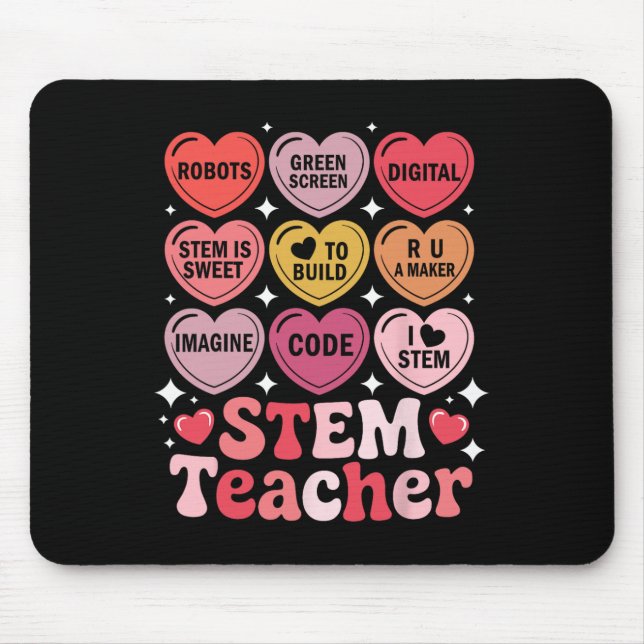 Stem Teacher Valentine's Day Science Technology Ma Mouse Mat (Front)