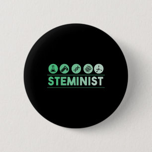 Steminist Shirt March For Science Earth Day Shirt  6 Cm Round Badge