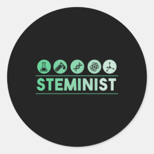 Steminist Shirt March For Science Earth Day Shirt Classic Round Sticker