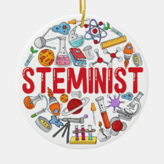 Steminist,Stem Woman, Stem Student Gift Ceramic Tree Decoration