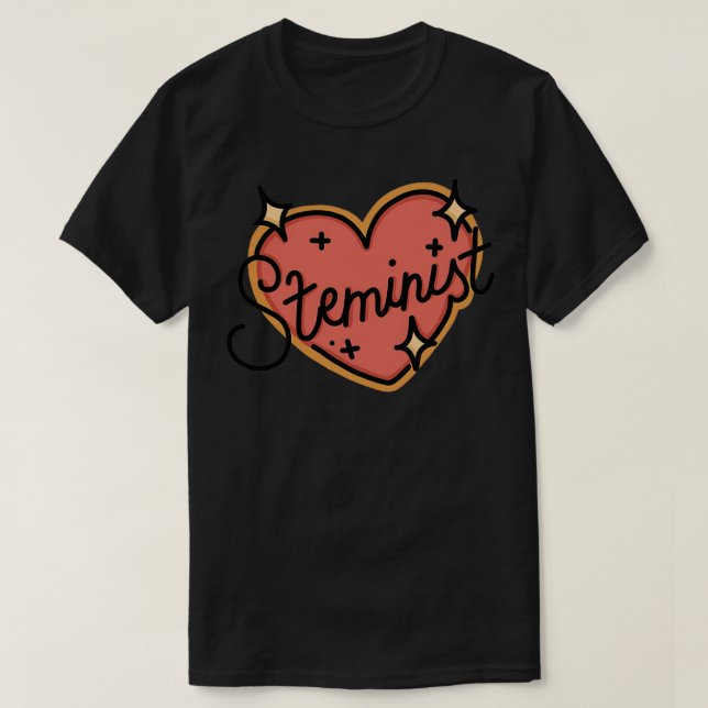 Steminist Sticker Feminist Scientist Public Health T-Shirt (Design Front)