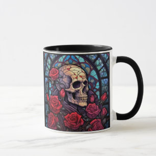 Stems and Stones Skull and Roses Coffee Mug