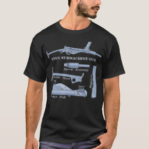 Sten Gun British WW2 Submachine Guns Diagram T-Shirt