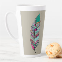 Stencil Art Design Latte Mug
