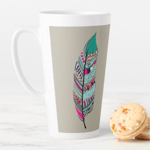 Stencil Art Design Latte Mug