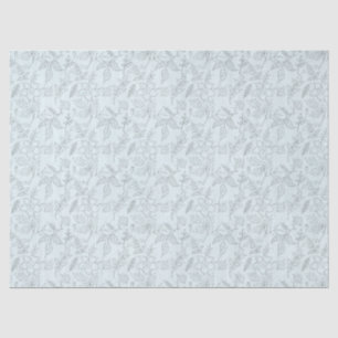 Stencil Flowers on Light Green Decoupage Tissue Paper