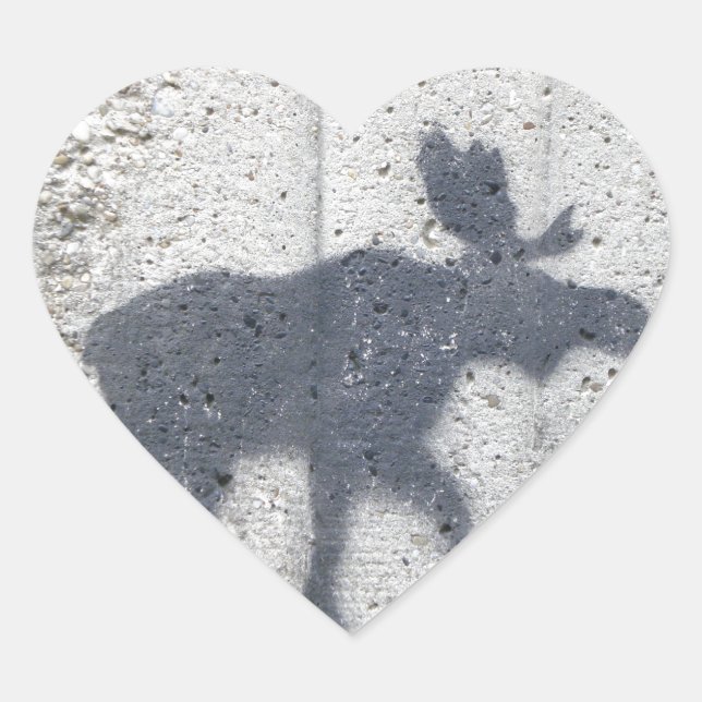 Stencil Graffiti Moose Heart Sticker (Front)