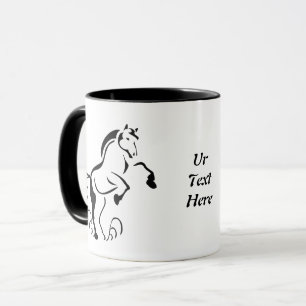 Stencil Horse Rearing Up Mug