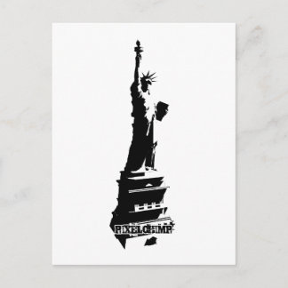 Stencil Liberty Black Postcard