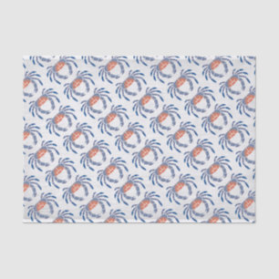 Stencil Maryland Blue Crab in Blue and Coral Tissue Paper