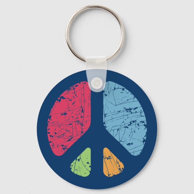 Stencil Peace Key Ring (Front)