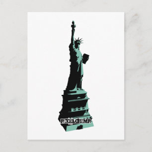 Stencil Statue Liberty Green Postcard