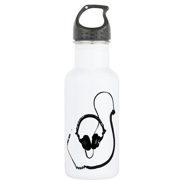 Stencil Style DJ Headphones 532 Ml Water Bottle (Front)