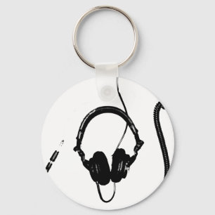 Stencil Style DJ Headphones Key Ring