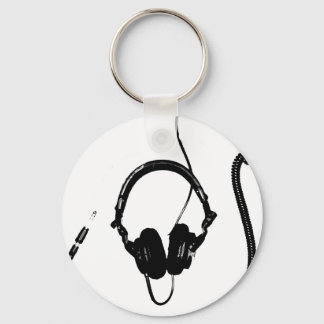 Stencil Style DJ Headphones Key Ring