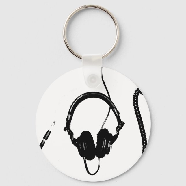 Stencil Style DJ Headphones Key Ring (Front)
