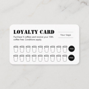 Stencil Typography Coffee Loyalty Card