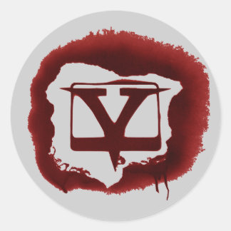Stencil V-tube Classic Round Sticker