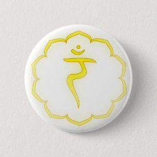 "Stenciled" 3rd Chakra - Manipura 6 Cm Round Badge