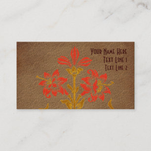 Stenciled Flowers Art Business Card