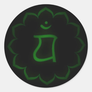 "Stenciled" Heart Chakra - Anahata Classic Round Sticker