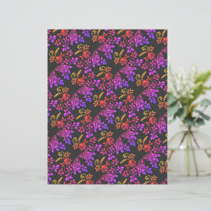 Stenciled Rose Abstract Colours Scrapbook Paper
