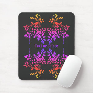 Stenciled Rose Flower Abstract Colours Personalise Mouse Mat