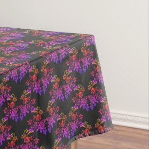 Stenciled Rose Flowers Abstract Colours Pattern   Tablecloth