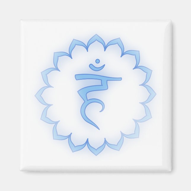 "Stenciled" Throat Chakra - Light Blue Magnet (Front)