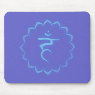 "Stenciled" Throat Chakra - Light Blue Mouse Mat