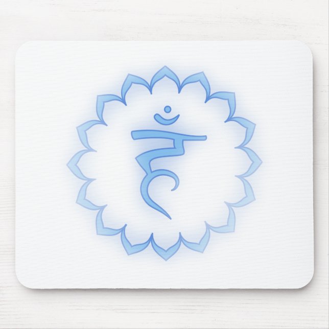 "Stenciled" Throat Chakra - Light Blue Mouse Mat (Front)