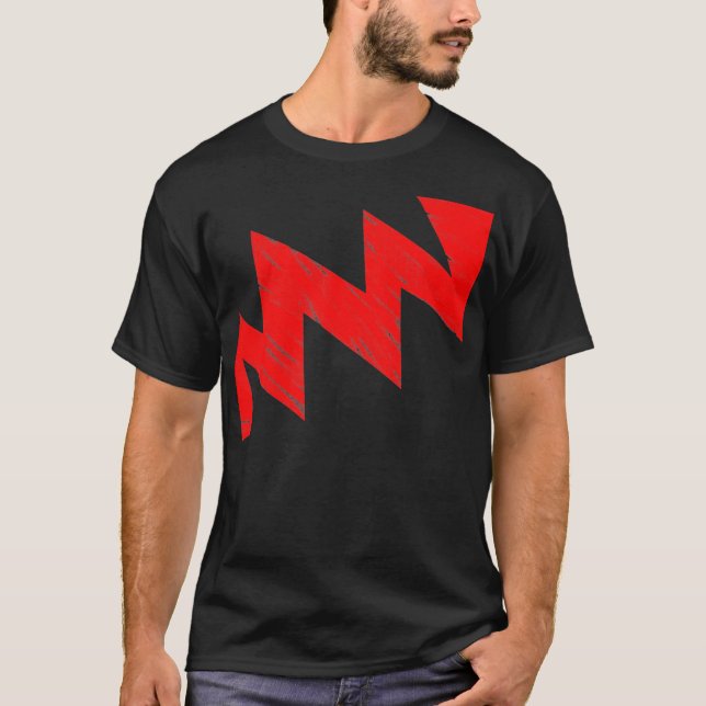 Stenciled ZigZag - Red T-Shirt (Front)