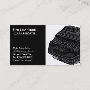 Stenograph machine Court Reporter business cards
