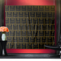 Step and Repeat 50 Fabulous Birthday Gold Black