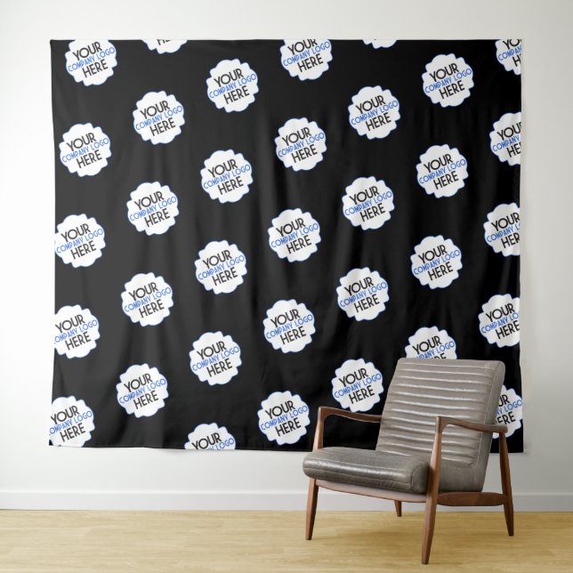 Step and Repeat Backdrop Own Business Logo Black Tapestry (In Situ (Horizontal))