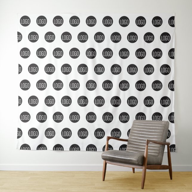 Step and Repeat Logo Selfie Photo backdrop Tapestry (In Situ (Horizontal))