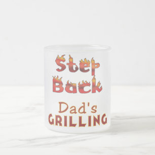 Step Back Dad's Grilling T-shirts and Gifts Frosted Glass Coffee Mug