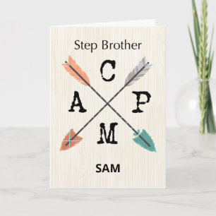Step Brother Camp Personalise Name Arrows Card