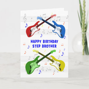 Step Brother Guitars Birthday Card