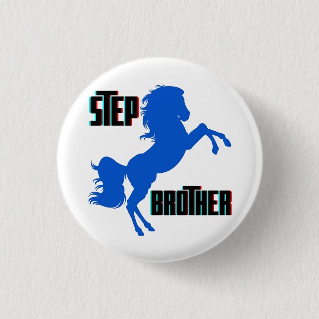 Step Brother Horse Rearing 3 Cm Round Badge (Front)