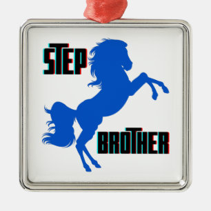Step Brother Horse Rearing Metal Tree Decoration