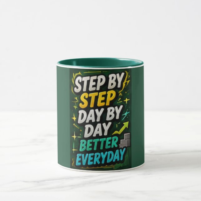 Step by Step Day by Day Better Every Day  Mug (Center)